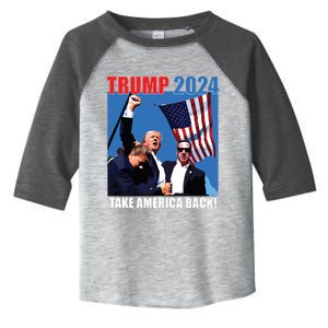 Donald Trump 2024 Take America Back American Flag Patriotic Toddler Fine Jersey T-Shirt