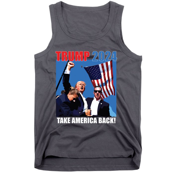 Donald Trump 2024 Take America Back American Flag Patriotic Tank Top