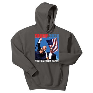 Donald Trump 2024 Take America Back American Flag Patriotic Kids Hoodie