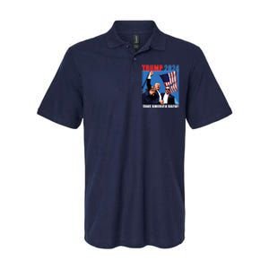 Donald Trump 2024 Take America Back American Flag Patriotic Softstyle Adult Sport Polo