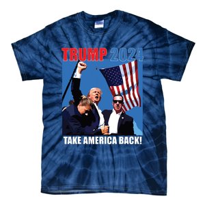 Donald Trump 2024 Take America Back American Flag Patriotic Tie-Dye T-Shirt