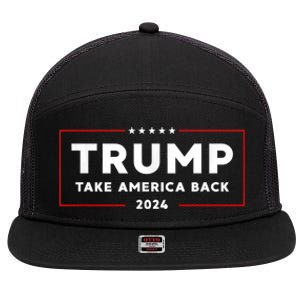 Donald Trump 2024 Take America Back USA United States 7 Panel Mesh Trucker Snapback Hat