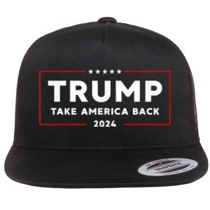 Donald Trump 2024 Take America Back USA United States Flat Bill Trucker Hat