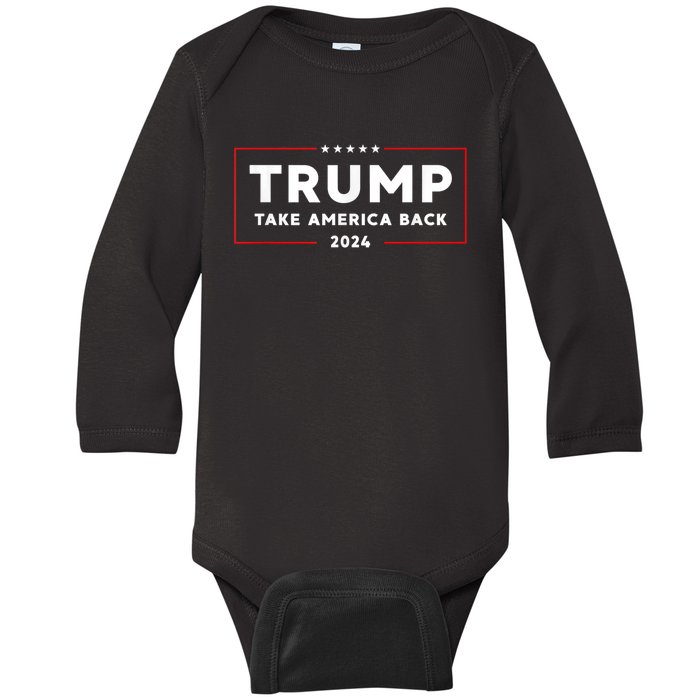 Donald Trump 2024 Take America Back USA United States Baby Long Sleeve Bodysuit