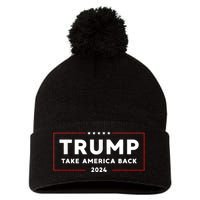 Donald Trump 2024 Take America Back USA United States Pom Pom 12in Knit Beanie