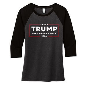 Donald Trump 2024 Take America Back USA United States Women's Tri-Blend 3/4-Sleeve Raglan Shirt