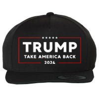 Donald Trump 2024 Take America Back USA United States Wool Snapback Cap