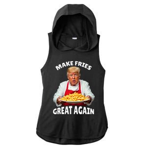 Donald Trump 2024 French Fry Make French Fries Great Again Ladies PosiCharge Tri-Blend Wicking Draft Hoodie Tank