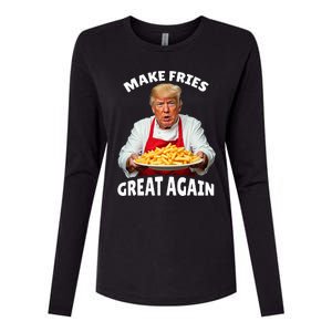 Donald Trump 2024 French Fry Make French Fries Great Again Womens Cotton Relaxed Long Sleeve T-Shirt