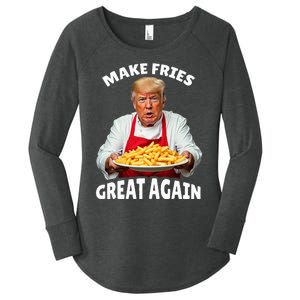 Donald Trump 2024 French Fry Make French Fries Great Again Women's Perfect Tri Tunic Long Sleeve Shirt