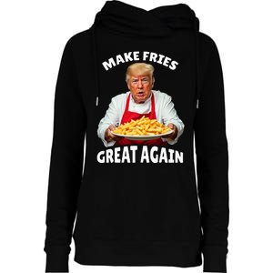 Donald Trump 2024 French Fry Make French Fries Great Again Womens Funnel Neck Pullover Hood