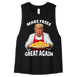 Donald Trump 2024 French Fry Make French Fries Great Again Women's Racerback Cropped Tank