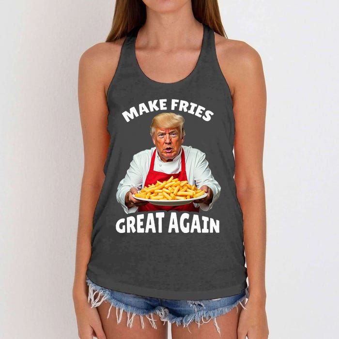 Donald Trump 2024 French Fry Make French Fries Great Again Women's Knotted Racerback Tank