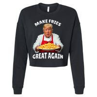 Donald Trump 2024 French Fry Make French Fries Great Again Cropped Pullover Crew