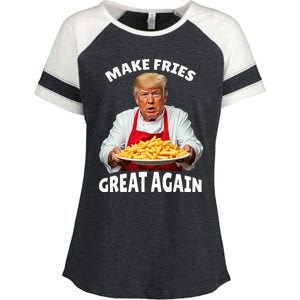 Donald Trump 2024 French Fry Make French Fries Great Again Enza Ladies Jersey Colorblock Tee