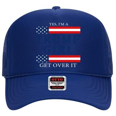 Donald Trump 2024 Election Gifts High Crown Mesh Back Trucker Hat