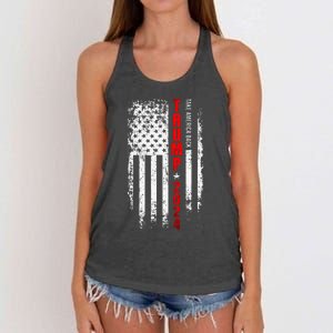 Donald Trump 2024 Take America Back American Flag Patriotic Women's Knotted Racerback Tank