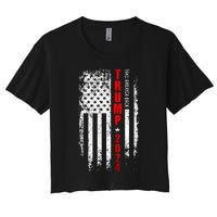 Donald Trump 2024 Take America Back American Flag Patriotic Women's Crop Top Tee