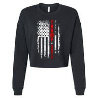 Donald Trump 2024 Take America Back American Flag Patriotic Cropped Pullover Crew