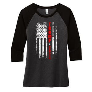 Donald Trump 2024 Take America Back American Flag Patriotic Women's Tri-Blend 3/4-Sleeve Raglan Shirt