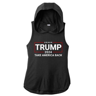 Donald Trump 2024 Take America Back Election The Return Ladies PosiCharge Tri-Blend Wicking Draft Hoodie Tank