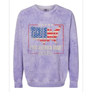 Donald Trump 2025 Take America Back American Flag Patriotic Colorblast Crewneck Sweatshirt