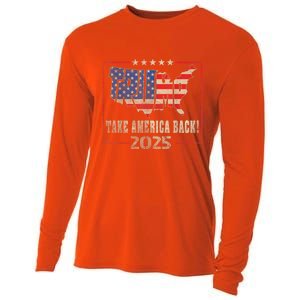 Donald Trump 2025 Take America Back American Flag Patriotic Cooling Performance Long Sleeve Crew