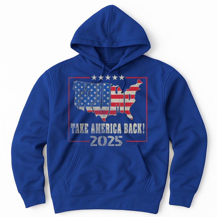 Donald Trump 2025 Take America Back American Flag Patriotic Hoodie