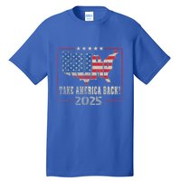 Donald Trump 2025 Take America Back American Flag Patriotic Tall T-Shirt