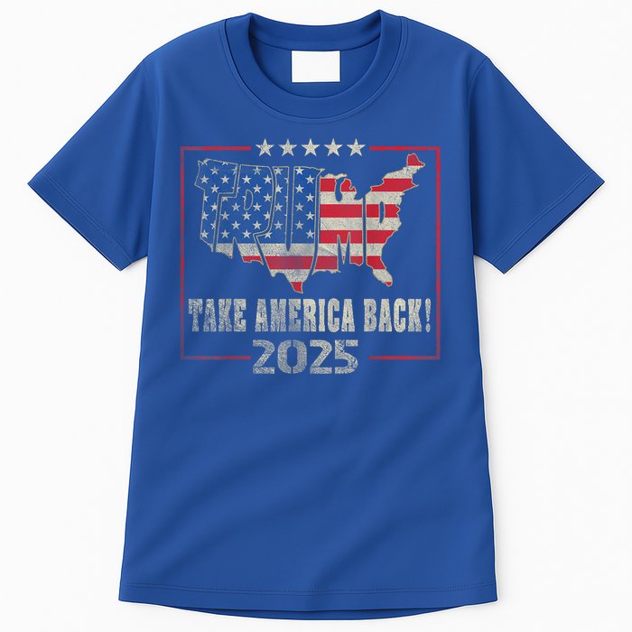 Donald Trump 2025 Take America Back American Flag Patriotic Tall T-Shirt