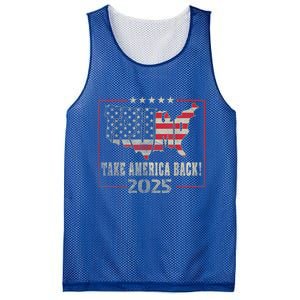 Donald Trump 2025 Take America Back American Flag Patriotic Mesh Reversible Basketball Jersey Tank