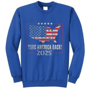 Donald Trump 2025 Take America Back American Flag Patriotic Tall Sweatshirt