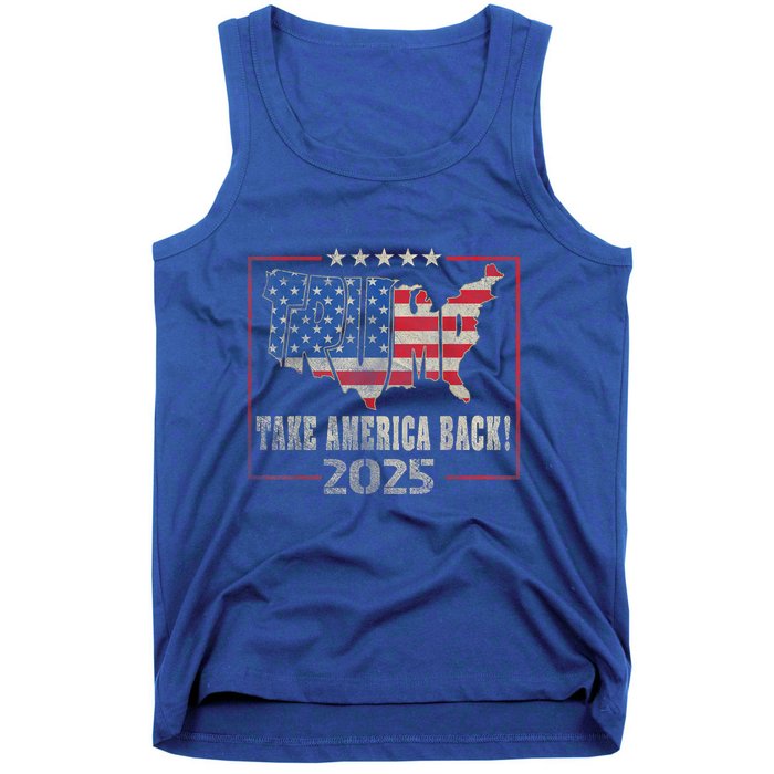 Donald Trump 2025 Take America Back American Flag Patriotic Tank Top