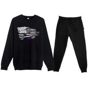 Donald Trump 2024 Take America Back American Flag Patriotic Premium Crewneck Sweatsuit Set