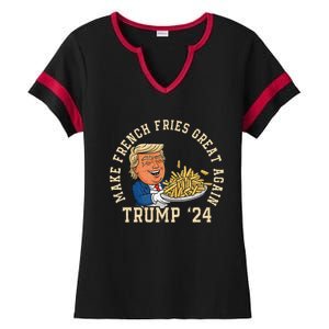 Donald Trump 2024 French Fry Make French Fries Great Again Ladies Halftime Notch Neck Tee