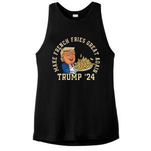 Donald Trump 2024 French Fry Make French Fries Great Again Ladies PosiCharge Tri-Blend Wicking Tank