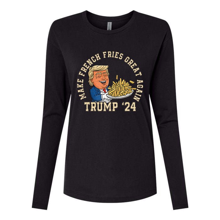 Donald Trump 2024 French Fry Make French Fries Great Again Womens Cotton Relaxed Long Sleeve T-Shirt