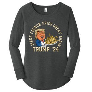 Donald Trump 2024 French Fry Make French Fries Great Again Women's Perfect Tri Tunic Long Sleeve Shirt