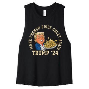 Donald Trump 2024 French Fry Make French Fries Great Again Women's Racerback Cropped Tank