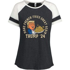 Donald Trump 2024 French Fry Make French Fries Great Again Enza Ladies Jersey Colorblock Tee