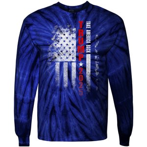 Donald Trump 2025 Take America Back American Flag Tie-Dye Long Sleeve Shirt