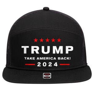 Donald Trump 2024 Take America Back Usa United States 7 Panel Mesh Trucker Snapback Hat