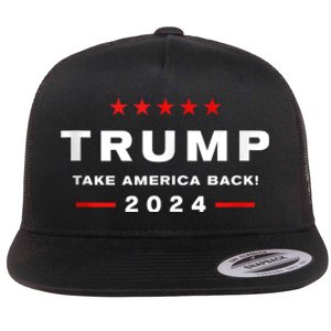 Donald Trump 2024 Take America Back Usa United States Flat Bill Trucker Hat