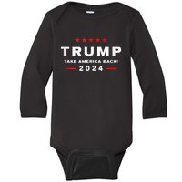 Donald Trump 2024 Take America Back Usa United States Baby Long Sleeve Bodysuit