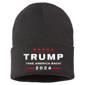 Donald Trump 2024 Take America Back Usa United States Sustainable Knit Beanie