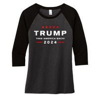 Donald Trump 2024 Take America Back Usa United States Women's Tri-Blend 3/4-Sleeve Raglan Shirt