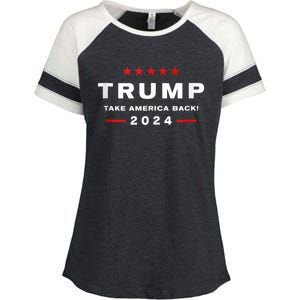 Donald Trump 2024 Take America Back Usa United States Enza Ladies Jersey Colorblock Tee