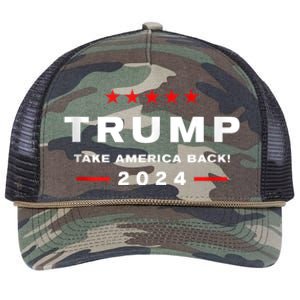 Donald Trump 2024 Take America Back Usa United States Retro Rope Trucker Hat Cap