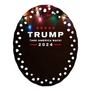 Donald Trump 2024 Take America Back Usa United States Ceramic Oval Ornament