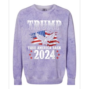 Donald Trump 2024 Take America Back Usa United States Colorblast Crewneck Sweatshirt